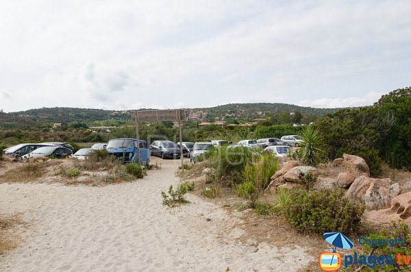 Car park of the Folacca beach of Porto-Vecchio