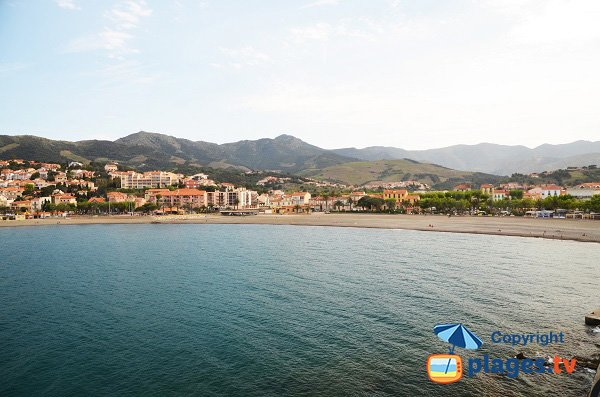 Photo de la plage dans le centre de Banyuls sur Mer