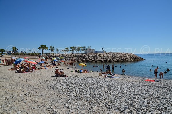 Foto des Nichtraucherstrandes in Menton