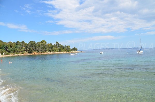 Baignade sur la plage de la Fossette au Lavandou