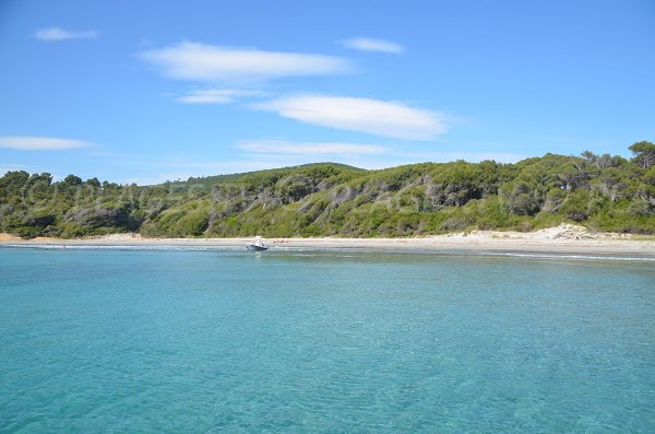 Sand beach of the Galere in Bormes les Mimosas