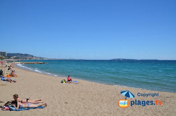 View on Cannes from Cannes la Bocca beach