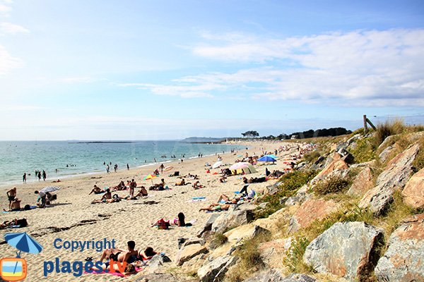 Photo de la plage de Goh Velin à St Gildas de Rhuys en été