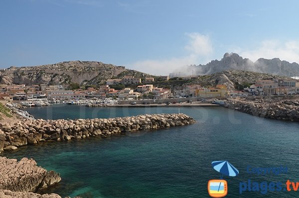 Harbor and beach of Goudes in Marseille