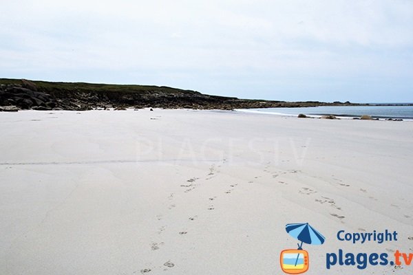 plage du Gouérou à Lampaul Plouarzel à marée basse