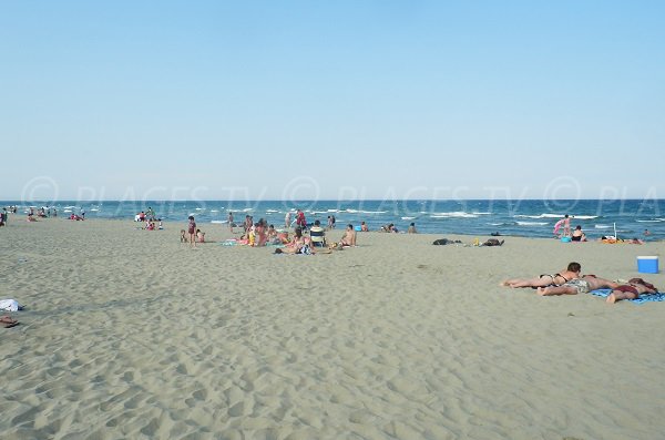 Grand Large beach in Canet-Plage in summer