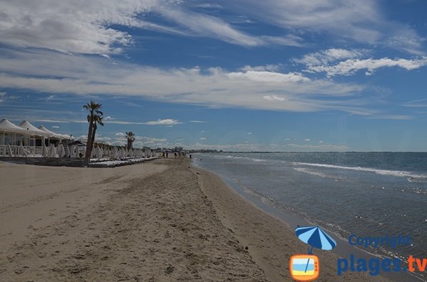 Plage privée à La Grande Motte sur la plage du Grand Travers