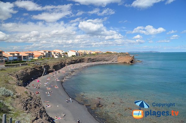 Foto della spiaggia di sabbia grigia del Cap d'Agde - Grande Conque