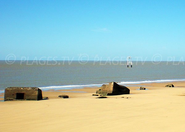 Bunkers on the beach of Saint Palais sur Mer