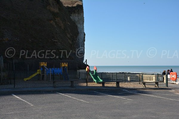 playground for children on Grandes Dalles beach - St Pierre en Port