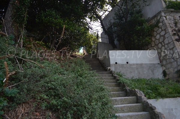 Stairs of Grasseuil beach in Cap Ferrat in France