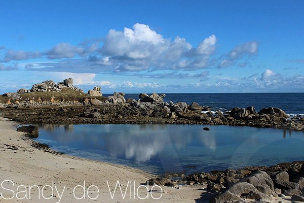 Photo de la plage de la Grenouillère à marée haute - Cléder