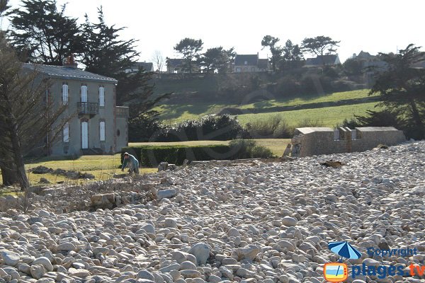 Dégats sur la plage du Guerzit avec une tempête