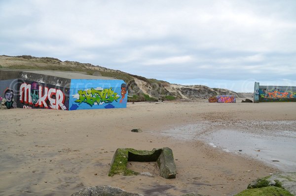 Blockhaus sur la plage de Gurp en Gironde