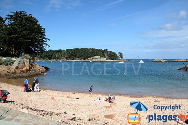 Plage de Gwerzido avec vue sur le large - Bréhat