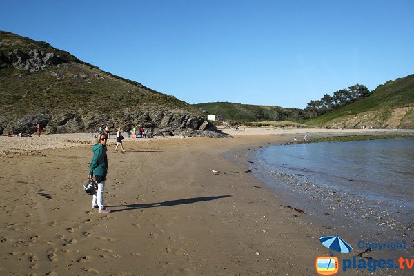 Both parts of Herlin beach in Belle Ile en Mer in France