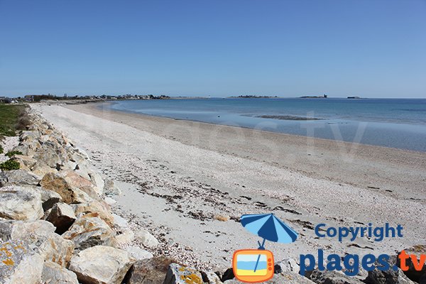 Photo de la plage de la Hougue à Saint Vaast la Hougue