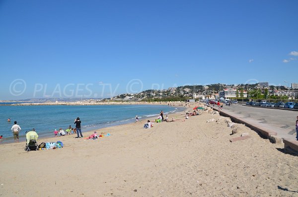 Huveaune beach in Marseille in France