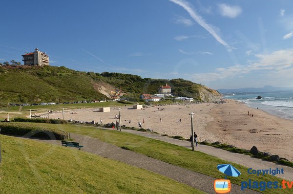 Vue globale de la plage d'Ilbarritz