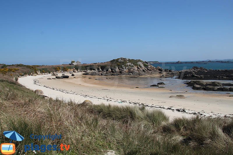 Plus belle plage de l'ile de Callot dans le nord de la Bretagne