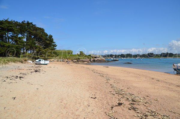 Beach of Renote island in Tregastel - Brittany