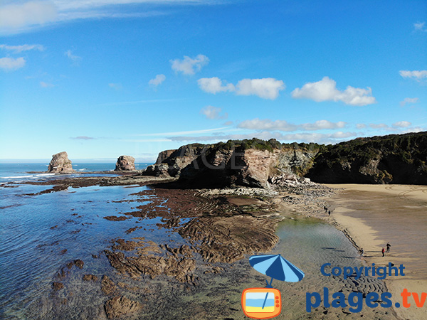 Extrémité de la plage des 2 Jumeaux - Hendaye