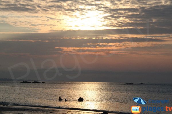 Coucher de soleil sur la plage de Keriec