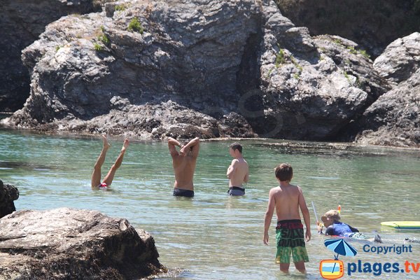 Plage avec une eau chaude à Belle Ile