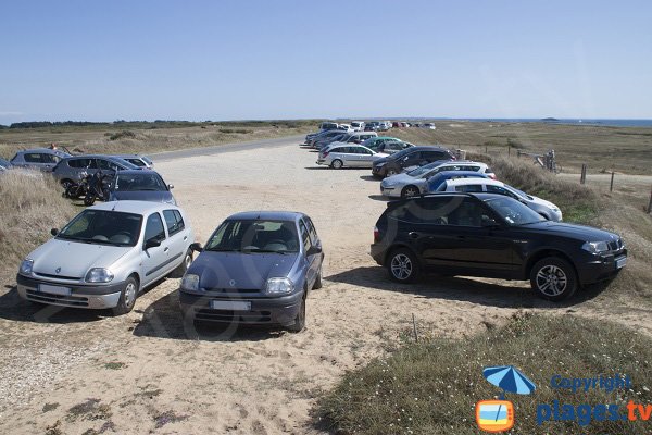 Parking of Kerminihy beach in Erdeven