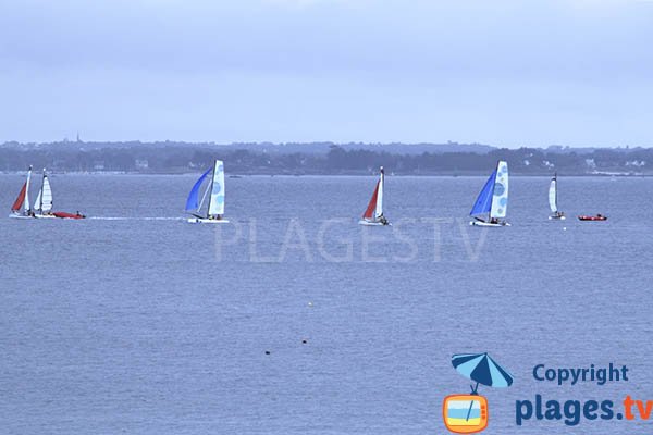 Voiles depuis la plage de Kerveltrec - Fouesnant