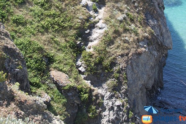 Chemin d'accès à la crique de Kouar Huédé à Belle Ile