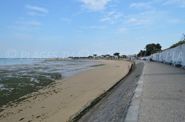 Promenade à La Flotte le long de la plage de sable