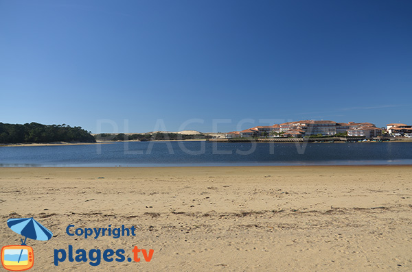 View on Souston and Port of Albret  from the Lake of Vieux Boucau