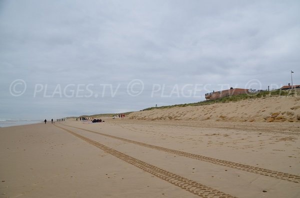 Plage Nord à Lacanau en direction de Carcans