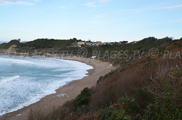 Beach and cliffs in Saint Jean de Luz in France