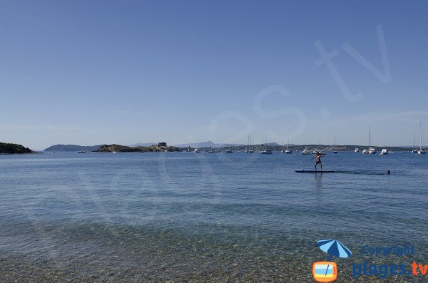 Langoustier beach with Peninsula of Giens view - Porquerolles