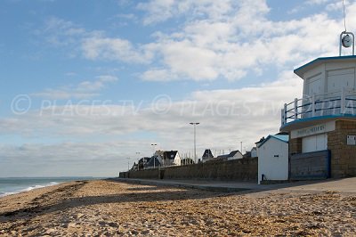 Beach in Langrune sur Mer in Normandy in France