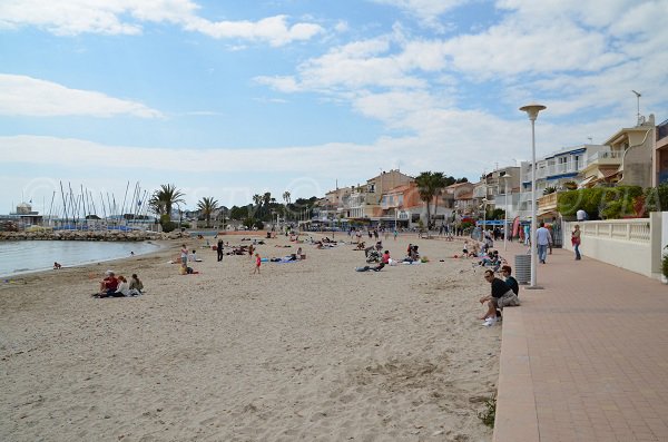 Sand beach in Saint Cyr sur Mer in France