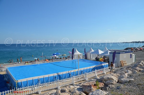 Swimming pool on the beach of Nice