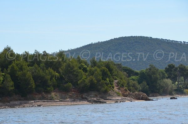 Beach in the Leoube island area in Bormes les Mimosas