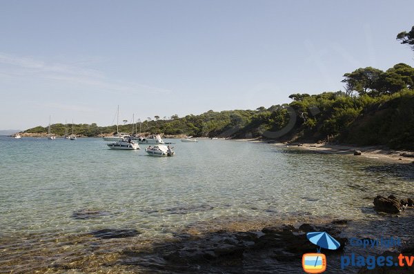 Spiaggia a Porquerolles vicino al porto