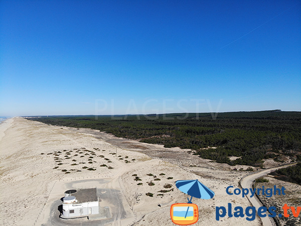 Beach with dunes in Mimizan - France