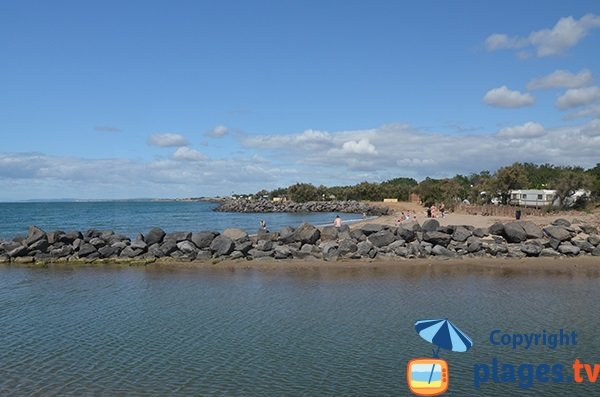 Plage en face du Libron à Vias