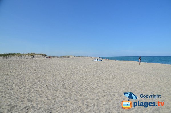 Lido beach in Canet en Roussillon in France