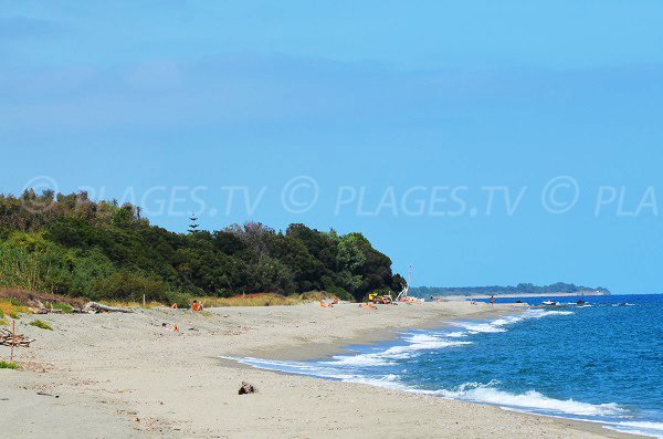 Tip of Linguizzetta beach in Corsica