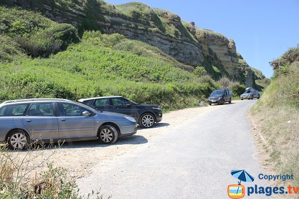 Parking of Longues sur Mer beach