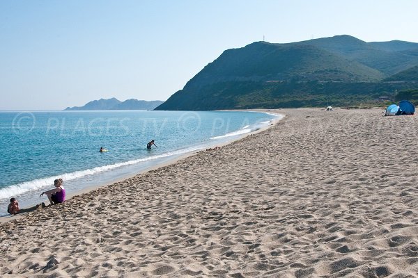 Lozari beach and view on Agriates desert - Corsica