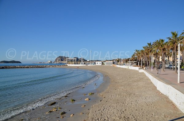 La Ciotat beach with harbor view