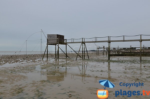 Pêcherie sur la plage au sud des Moutiers en Retz