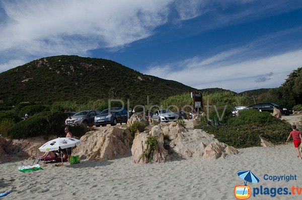 Parking of Macumba beach in Ajaccio